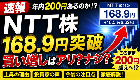 【緊急】NTT株、ガチで覚醒してしまうwww