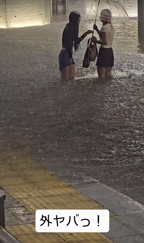 【画像】ギャル、水没www