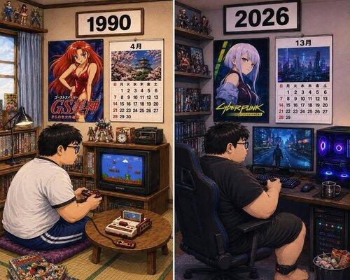 【画像】90年代から現在のオタクの進化がヤバい