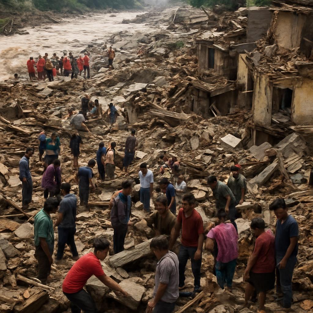ネパール・中国大洪水の死者数は633人に、不明者は約3000人   |  グロではないけど建物が崩れて屋根にいた人々が、、という動画。