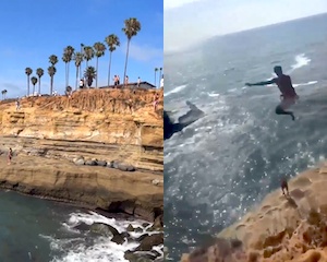 【動画】崖飛び込みでジャンプ力が1メートル足りなかった男の悲劇。