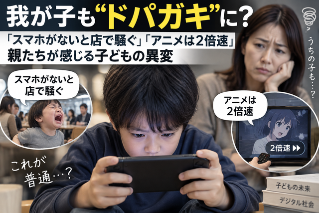 【我が子も“ドパガキ”に？】「スマホがないと店で騒ぐ」「アニメは2倍速」親たちが感じる子どもの異変