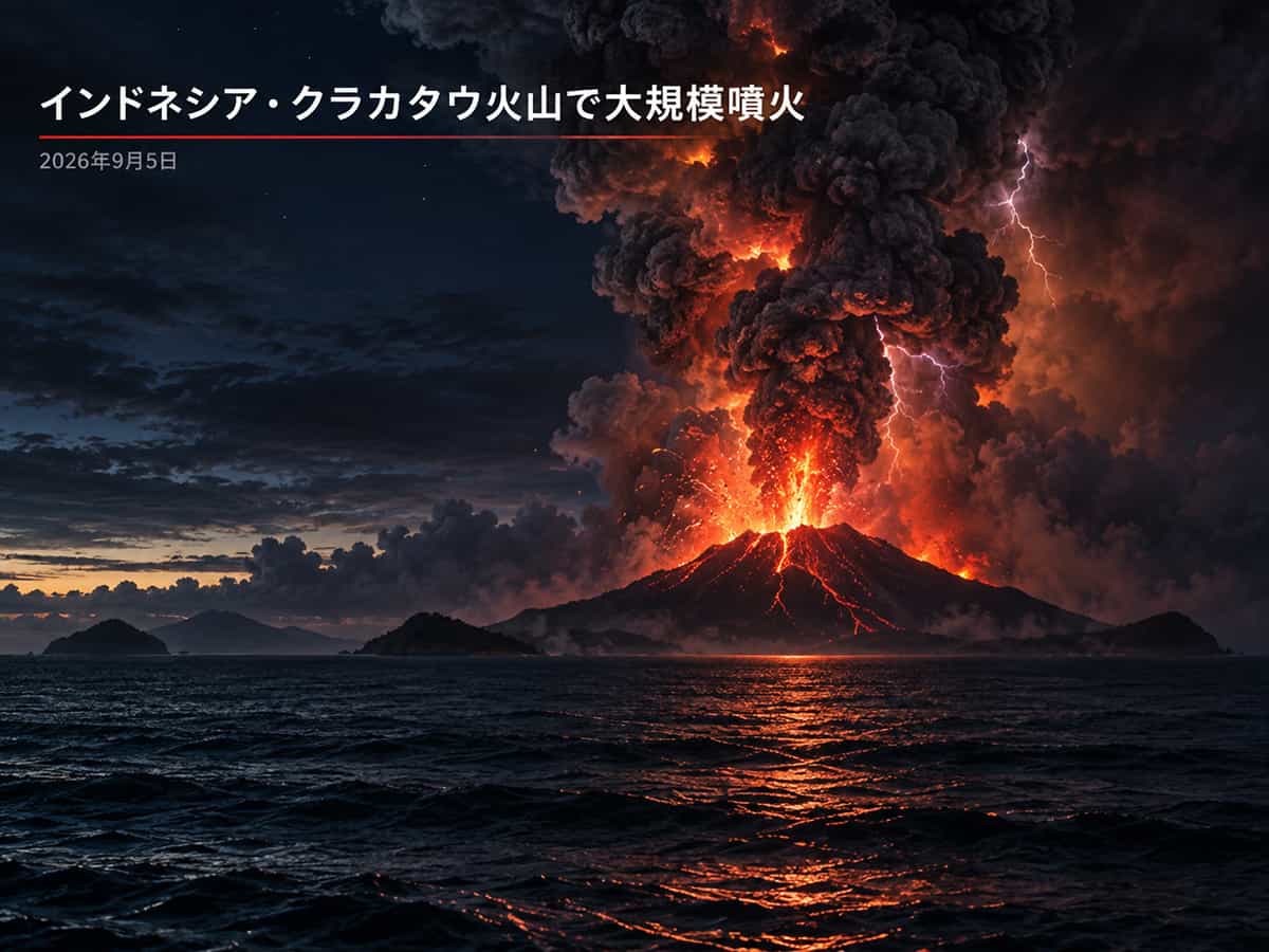 インドネシアのクラカタウ火山で大規模噴火 2026年9月5日