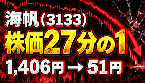 【大惨事】海帆、株価が1406円→51円ｗｗｗピークから27分の1へ