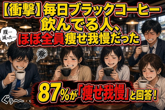 【衝撃】毎日ブラックコーヒー飲んでる人、ほぼ全員痩せ我慢だった