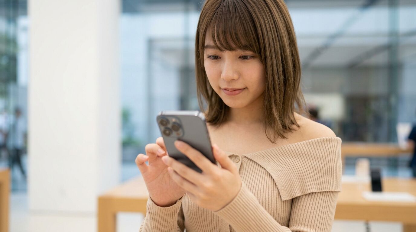 【画像】iPhone Duo（折りたたみ）の折り目をご覧ください‥‥