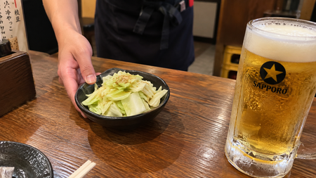 居酒屋のお通しが生キャベツだった切れ散らかした