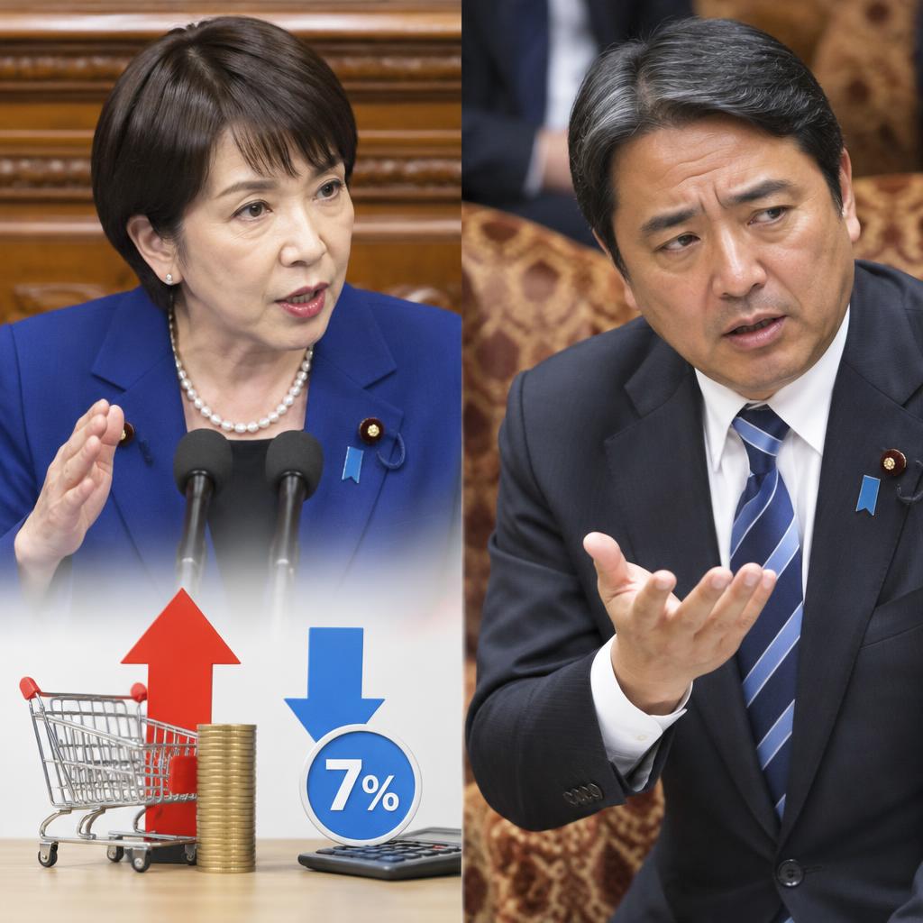 高市総理「本体価格が上がっても消費税率7％分は下がる」 国民・榛葉幹事長「中身のない答弁」