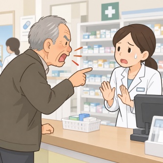 薬局「ごめんね」 客「ごめんで済まされぬ。原因究明せよ」 薬局「カスハラ！出禁」
