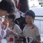 赤い羽根共同募金 園児たちが呼びかけ